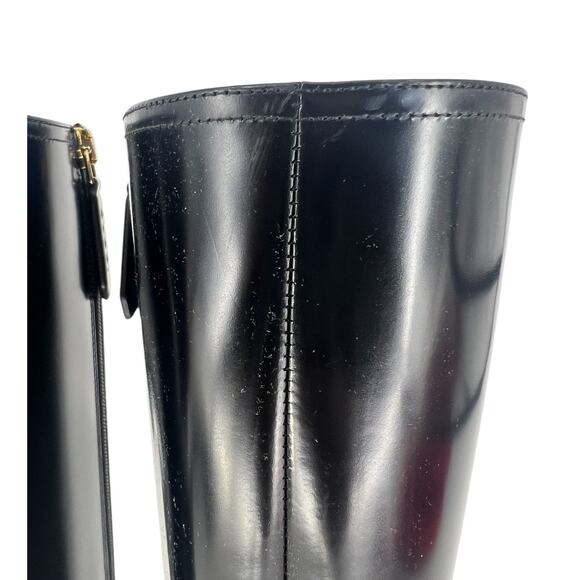 Gucci Interlocking GG Chain Patent Leather Knee Boots - Picture 12 of 16